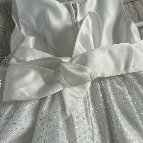NWOT 12-18 months formal baptism wedding tulle metallic bow baby girl dress - Picture 7 of 7